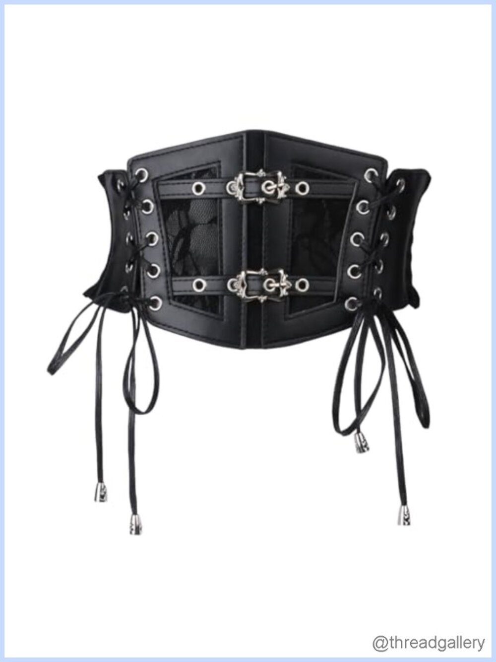 Faux Leather Corset Belt Underbust Wide Elastic Waist Cinch Belt